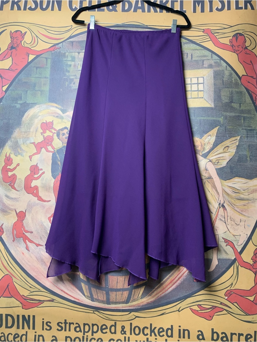 Whimsigoth Fairycore Purple Lightweight Midi Skirt